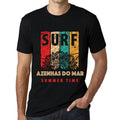 Men's Graphic T-Shirt Surf Summer Time AZENHAS DO MAR Deep Black