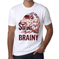 Men's Graphic T-Shirt Strong Wolf And BRAINY White
