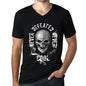 Men&rsquo;s Graphic V-Neck T-Shirt Never Defeated, Never COOL Deep Black - Ultrabasic