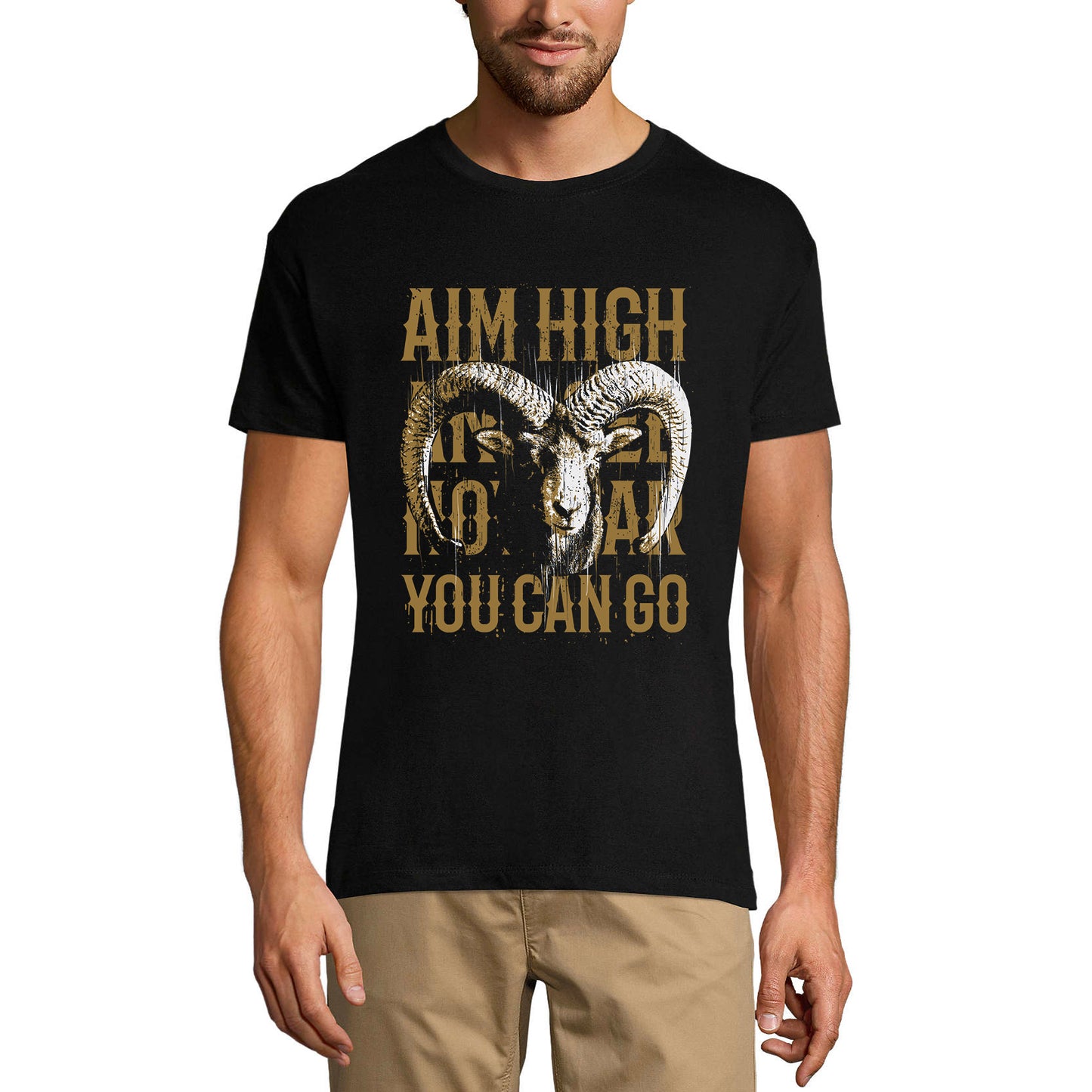 ULTRABASIC Herren-Grafik-T-Shirt Aim High Goat Shirt – Greatest of All Times T-Shirt