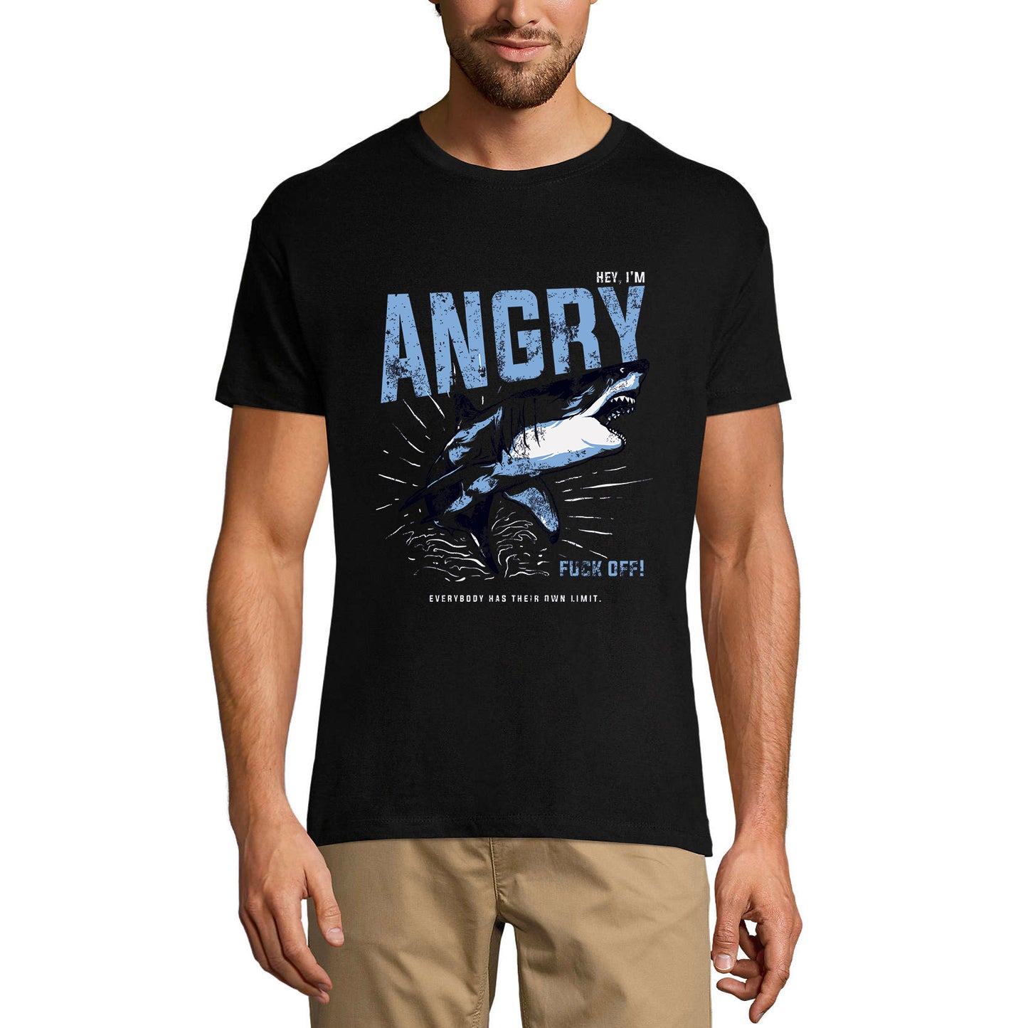 ULTRABASIC Men's Graphic T-Shirt Hey I'm Angry - Angry Whale - Vintage Shirt