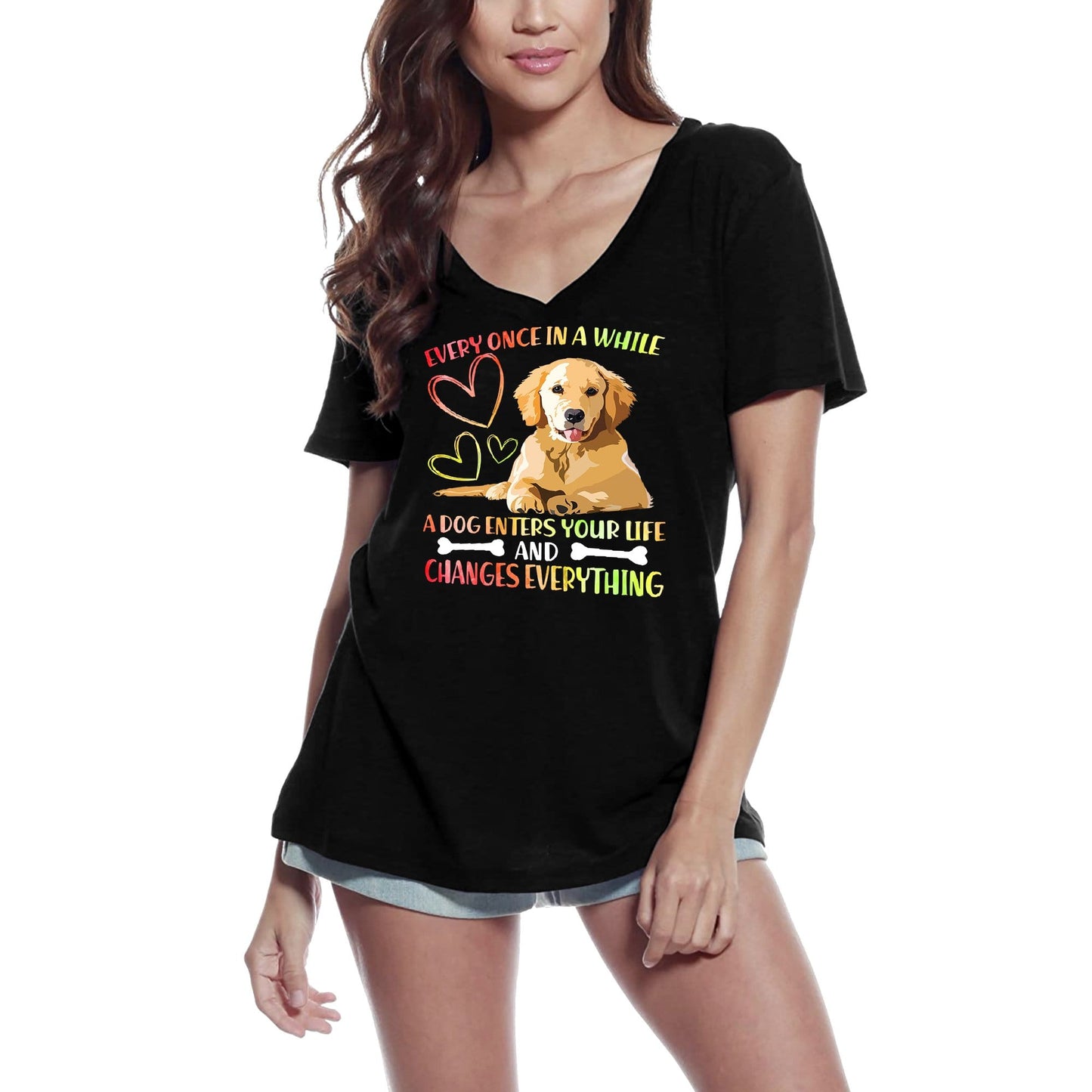 ULTRABASIC Women's T-Shirt Every Once in a While a Dog Enters Your Life Tee Shirt