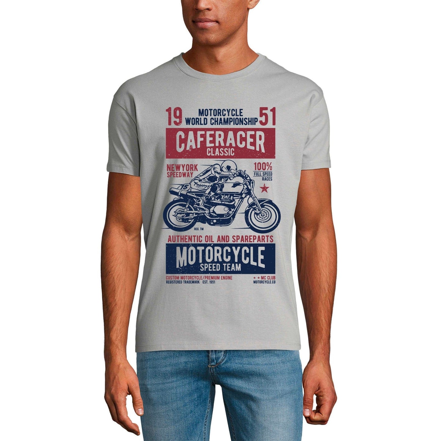 ULTRABASIC Herren T-Shirt Caferacer Classic – Motorrad Speed ​​Team T-Shirt