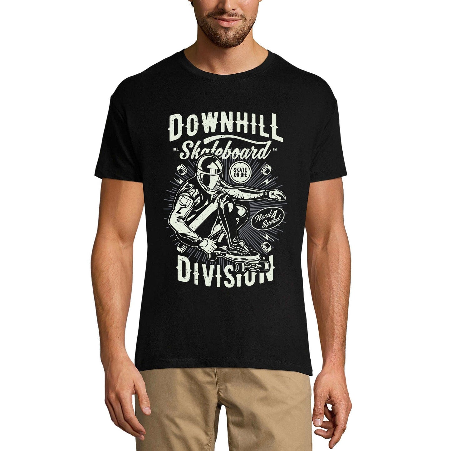 ULTRABASIC Men's T-Shirt Downhill Skateboard Division Skate or Die - Skater Tee Shirt