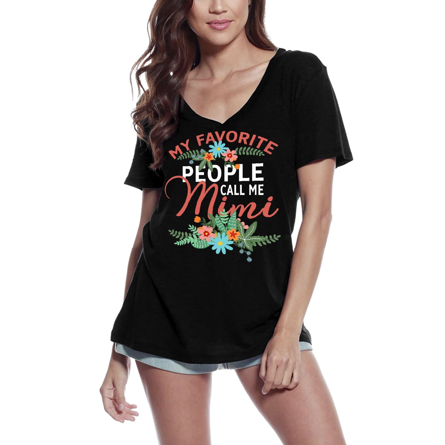 T-shirt ULTRABASIC pour femmes Mes gens préférés m'appellent Mimi - T-shirt drôle pour dames