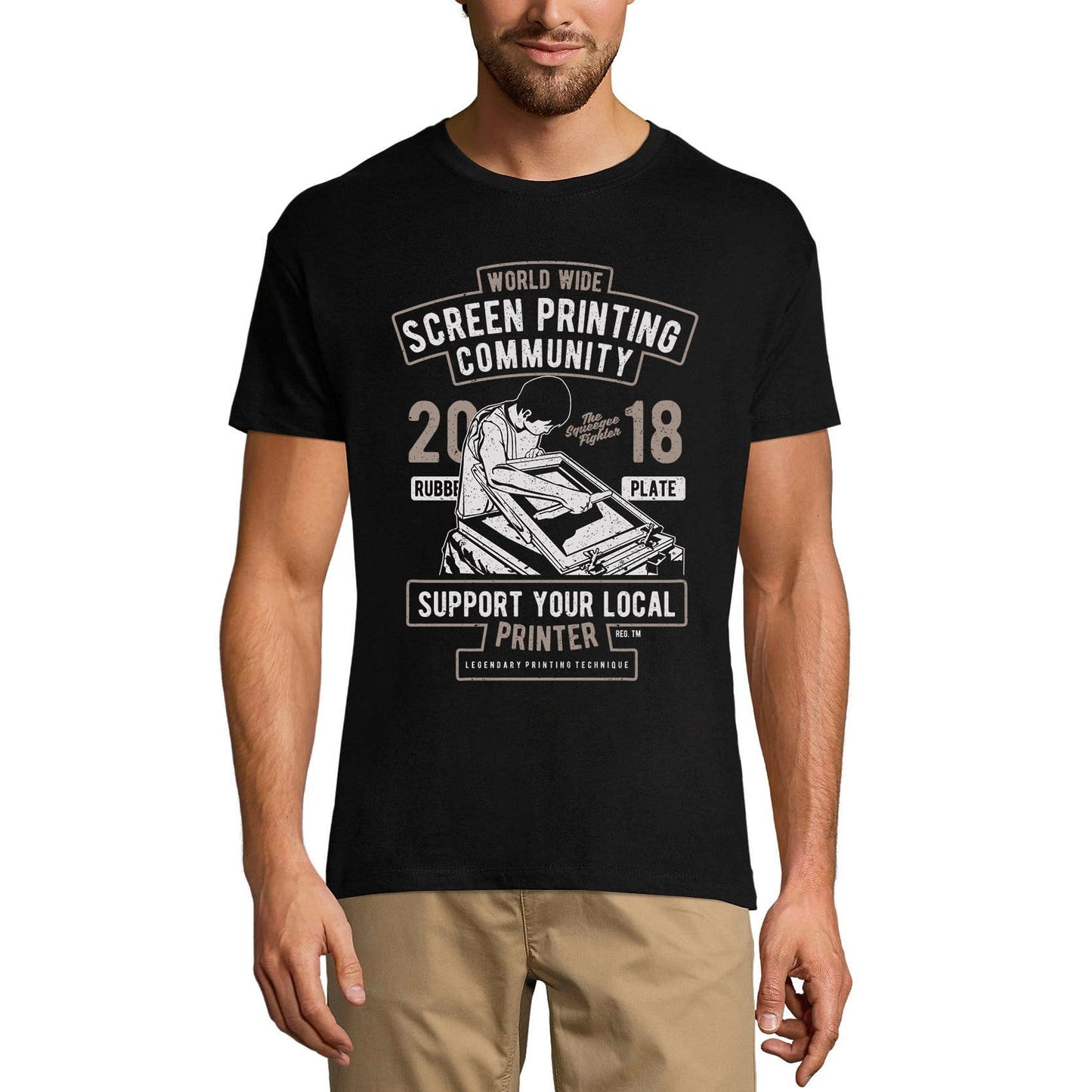 ULTRABASIC Men's T-Shirt Screen Printing Community 2018 - Support Local Tee Shirt
