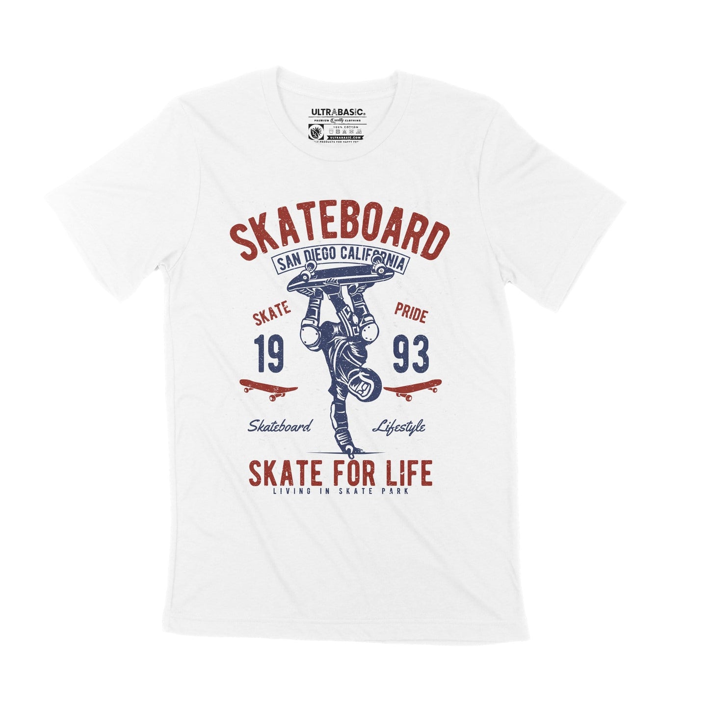 ULTRABASIC Herren T-Shirt Skateboard Skate Pride 1993 – Skate for Life T-Shirt