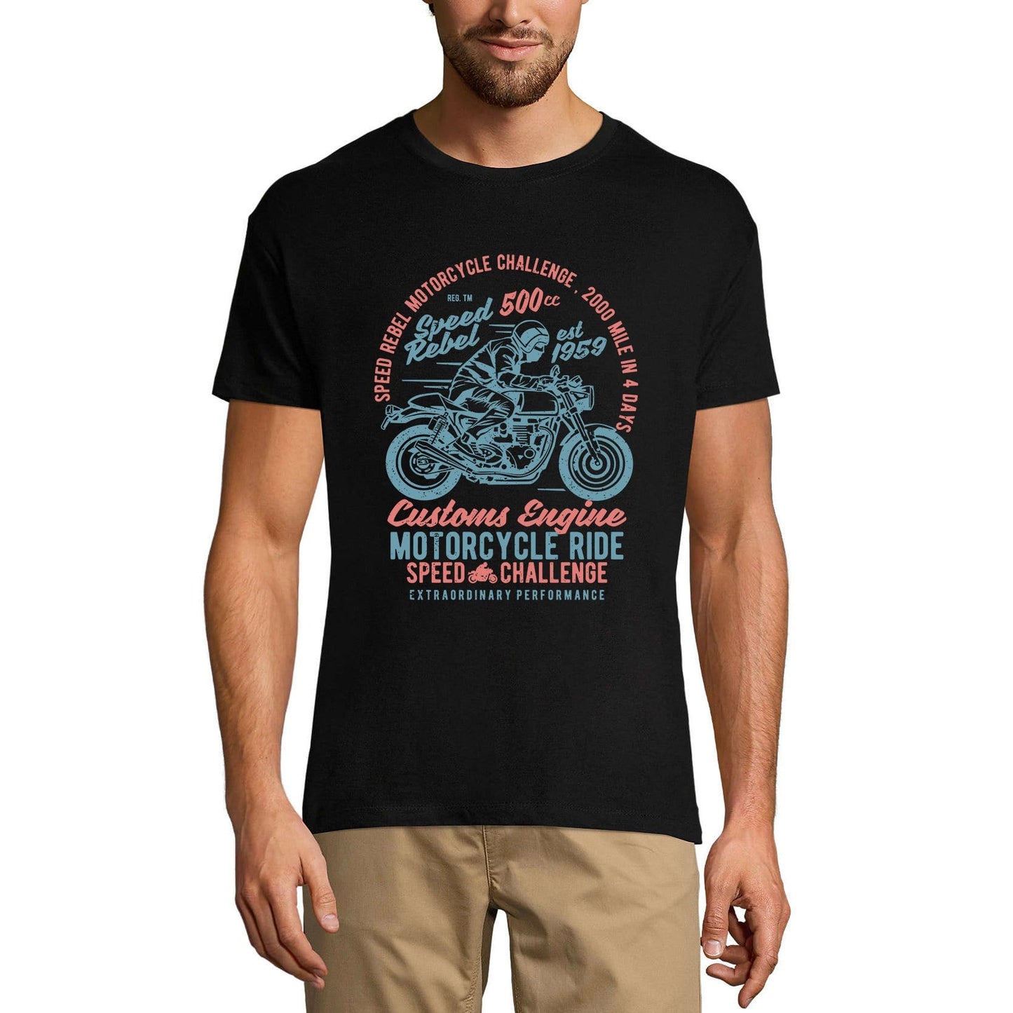 ULTRABASIC Herren T-Shirt Speed ​​Rebel Motorcycle 1959 – Custom Engine Ride T-Shirt