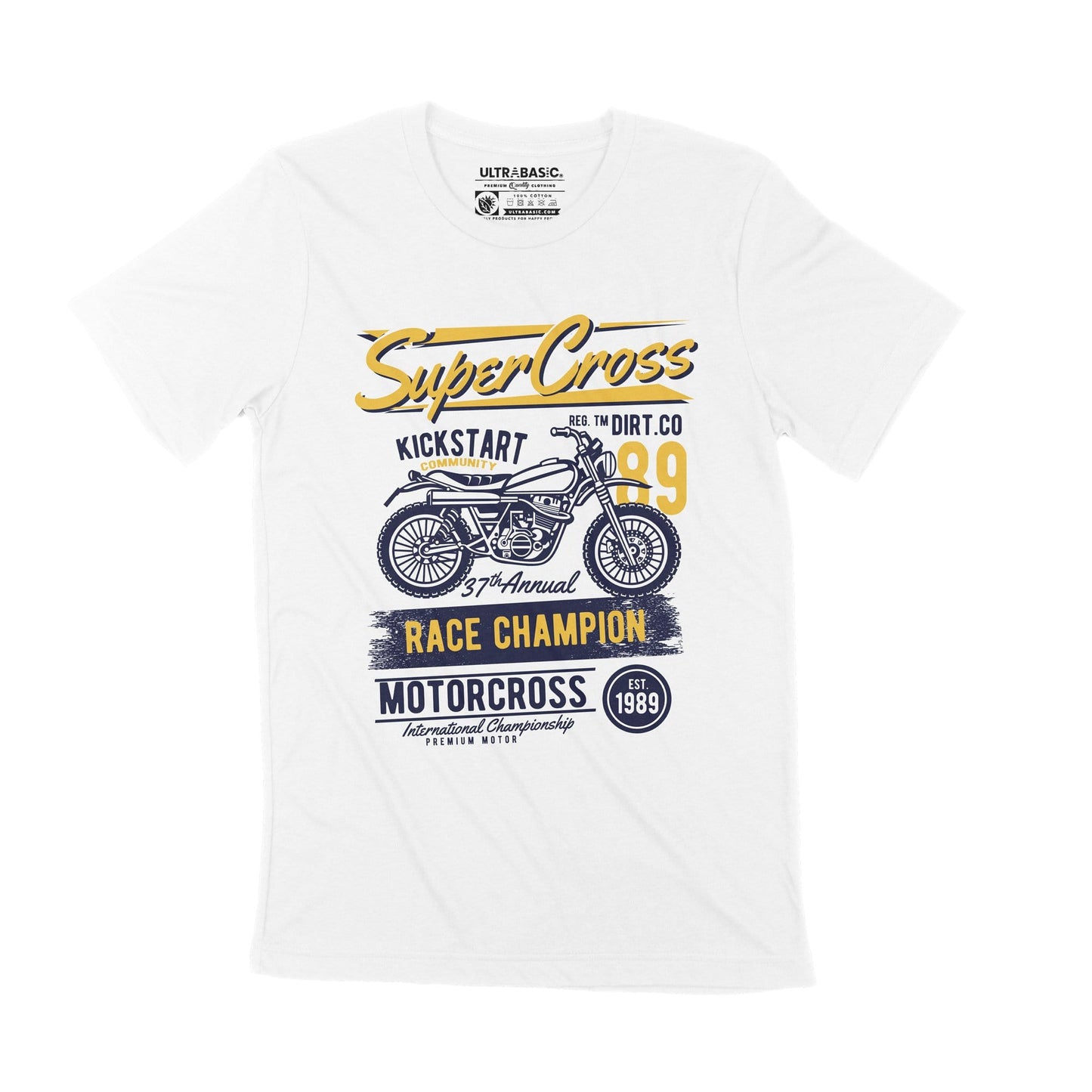 ULTRABASIC Herren-Grafik-T-Shirt Super Cross – 37. jährlicher Rennmeister