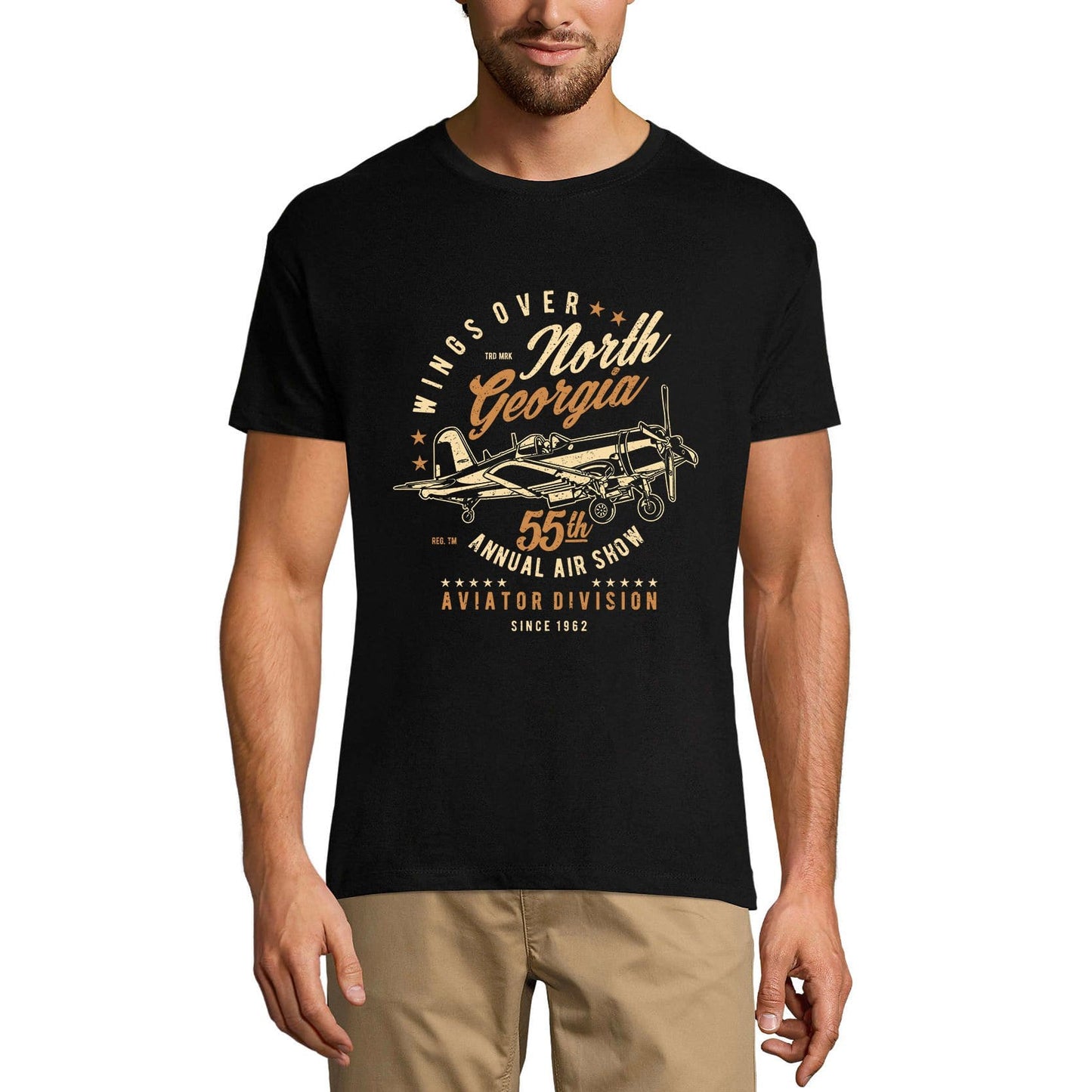 ULTRABASIC Men's T-Shirt Wings Over North Georgia - 55th Air Show Aviator Tee Shirt