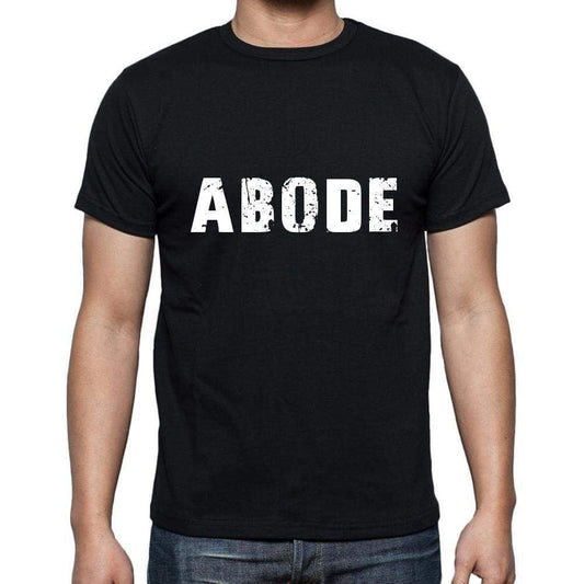 Abode Mens Short Sleeve Round Neck T-Shirt 5 Letters Black Word 00006 - Casual