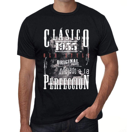 Aged To Perfection, Spanish, 1955, Black, Men's Short Sleeve Round Neck T-shirt, gift t-shirt 00359 - Ultrabasic
