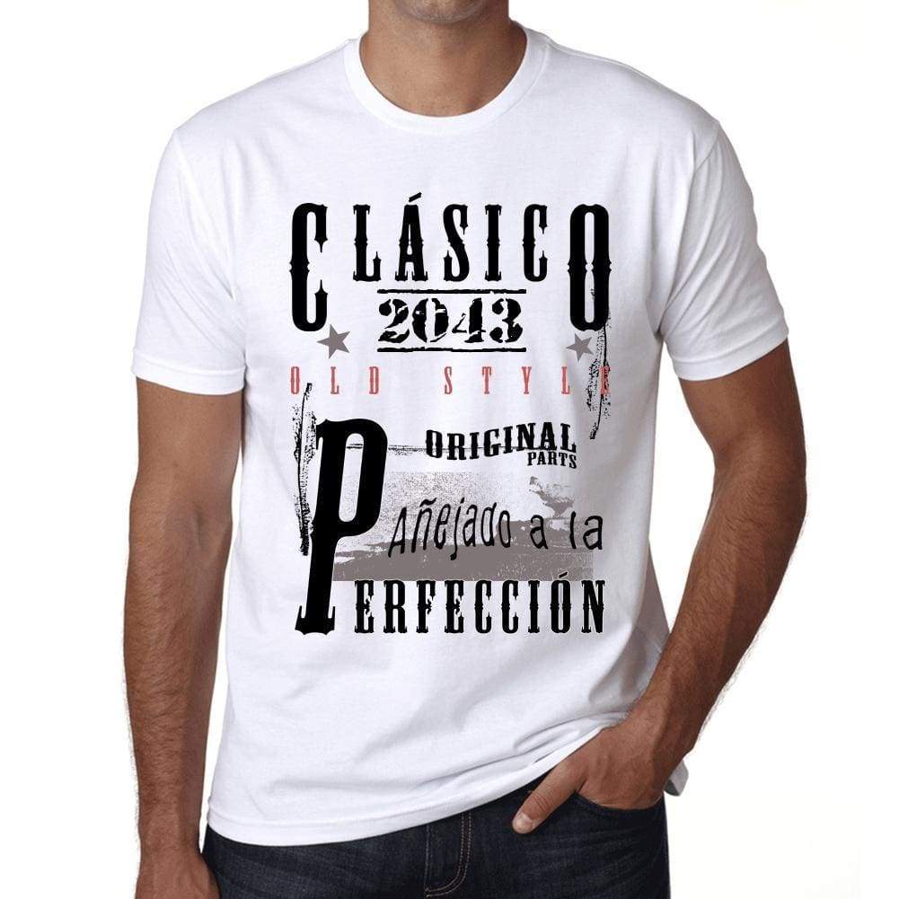 Aged To Perfection, Spanish, 2043, White, Men's Short Sleeve Round Neck T-shirt, Gift T-shirt 00361 - Ultrabasic