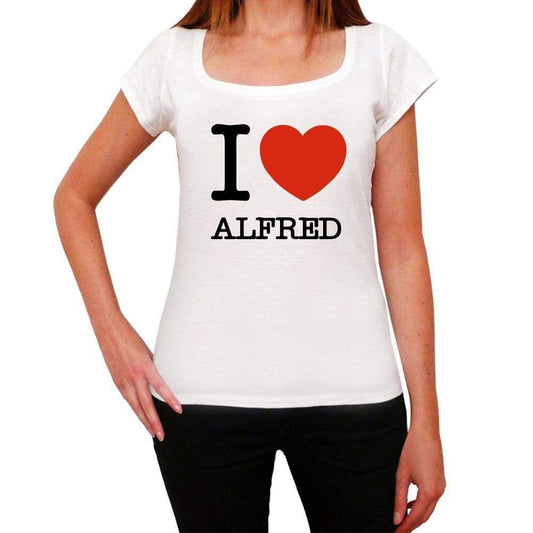 Alfred I Love Citys White Womens Short Sleeve Round Neck T-Shirt 00012 - White / Xs - Casual