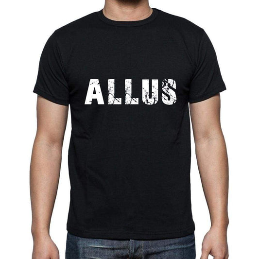 Allus Mens Short Sleeve Round Neck T-Shirt 5 Letters Black Word 00006 - Casual