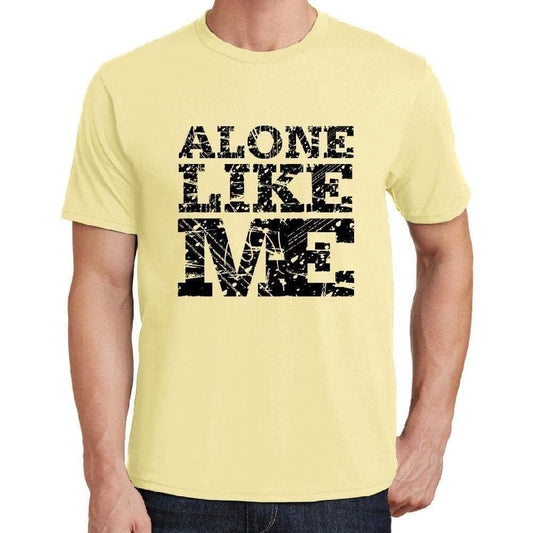 Alone Like Me Yellow Mens Short Sleeve Round Neck T-Shirt 00294 - Yellow / S - Casual
