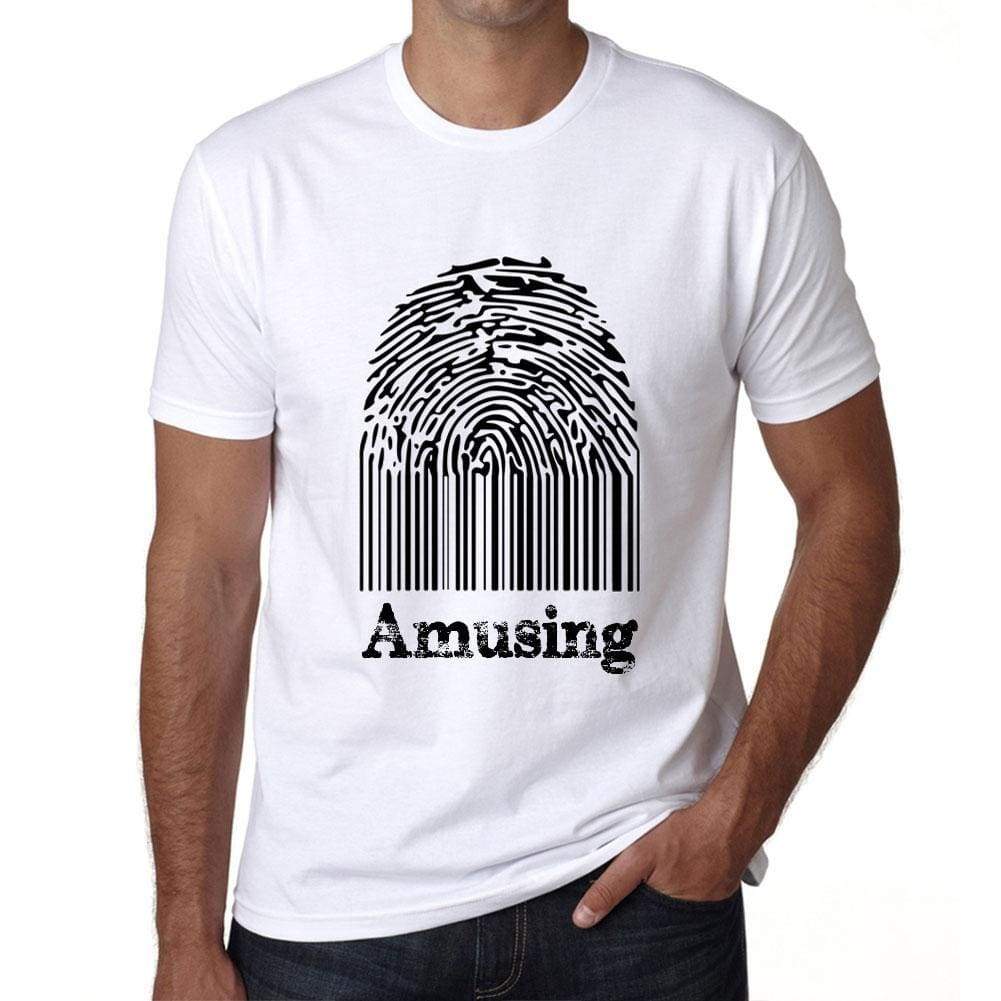 Amusing Fingerprint White Mens Short Sleeve Round Neck T-Shirt Gift T-Shirt 00306 - White / S - Casual