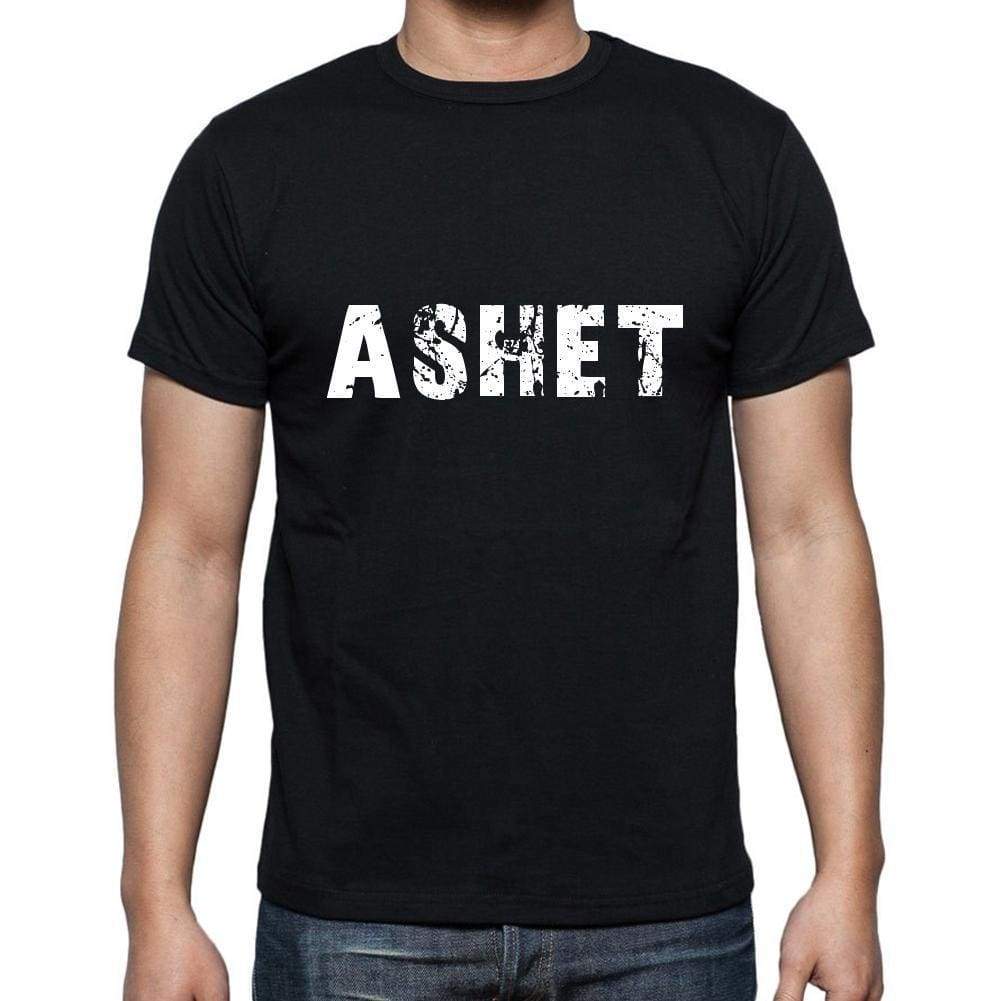 Ashet Mens Short Sleeve Round Neck T-Shirt 5 Letters Black Word 00006 - Casual