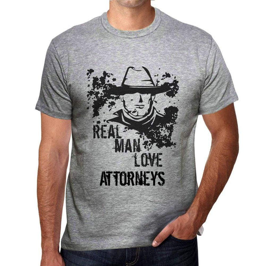 Attorneys Real Men Love Attorneys Mens T Shirt Grey Birthday Gift 00540 - Grey / S - Casual