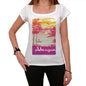 Atwayan Escape To Paradise Womens Short Sleeve Round Neck T-Shirt 00280 - White / Xs - Casual