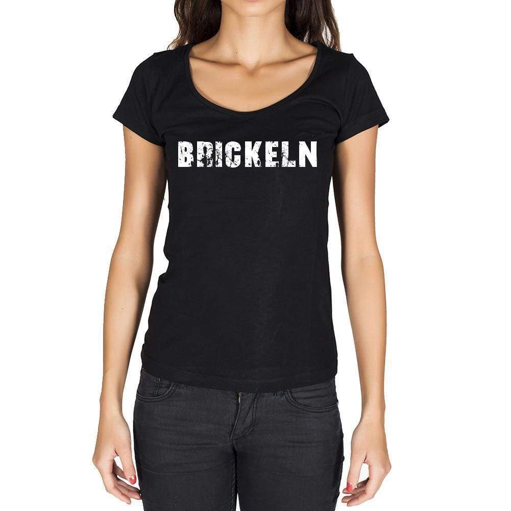 Brickeln German Cities Black Womens Short Sleeve Round Neck T-Shirt 00002 - Casual