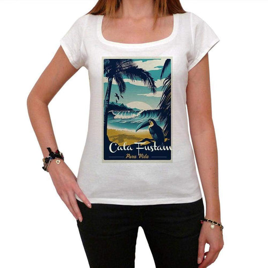 Cala Fustam Pura Vida Beach Name White Womens Short Sleeve Round Neck T-Shirt 00297 - White / Xs - Casual