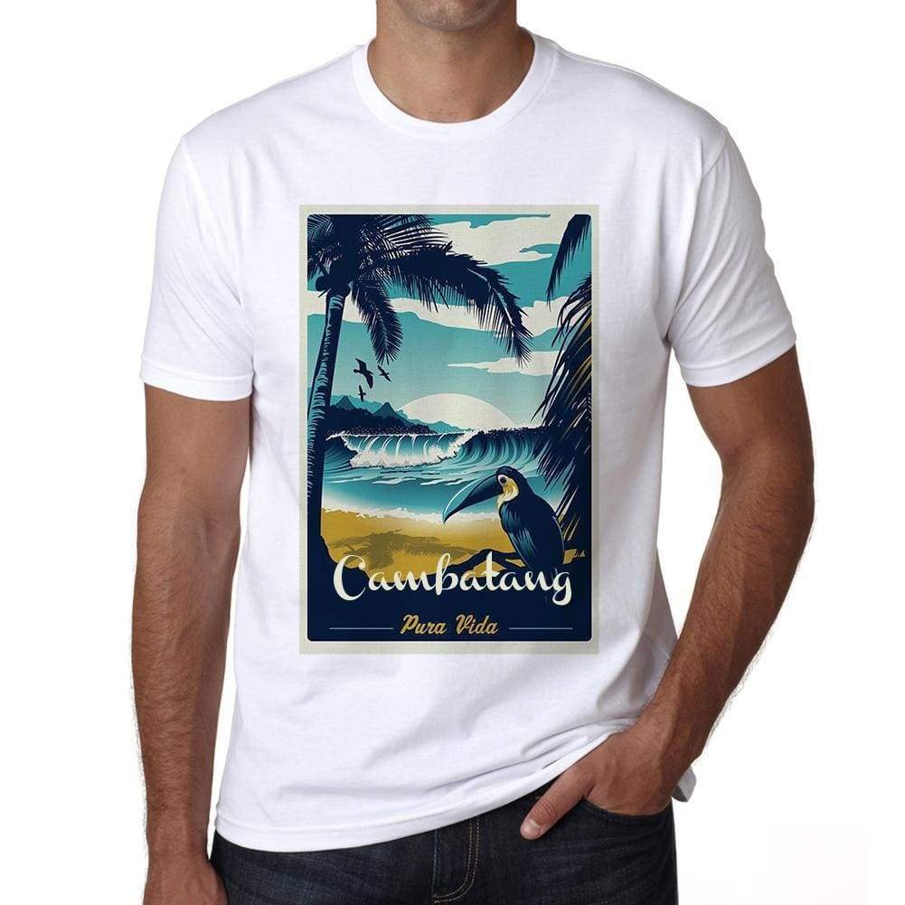 Cambatang Pura Vida Beach Name White Mens Short Sleeve Round Neck T-Shirt 00292 - White / S - Casual