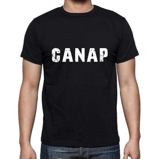 Canap Mens Short Sleeve Round Neck T-Shirt 5 Letters Black Word 00006 - Casual