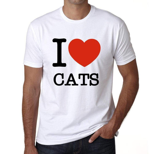 Cats Mens Short Sleeve Round Neck T-Shirt - White / S - Casual