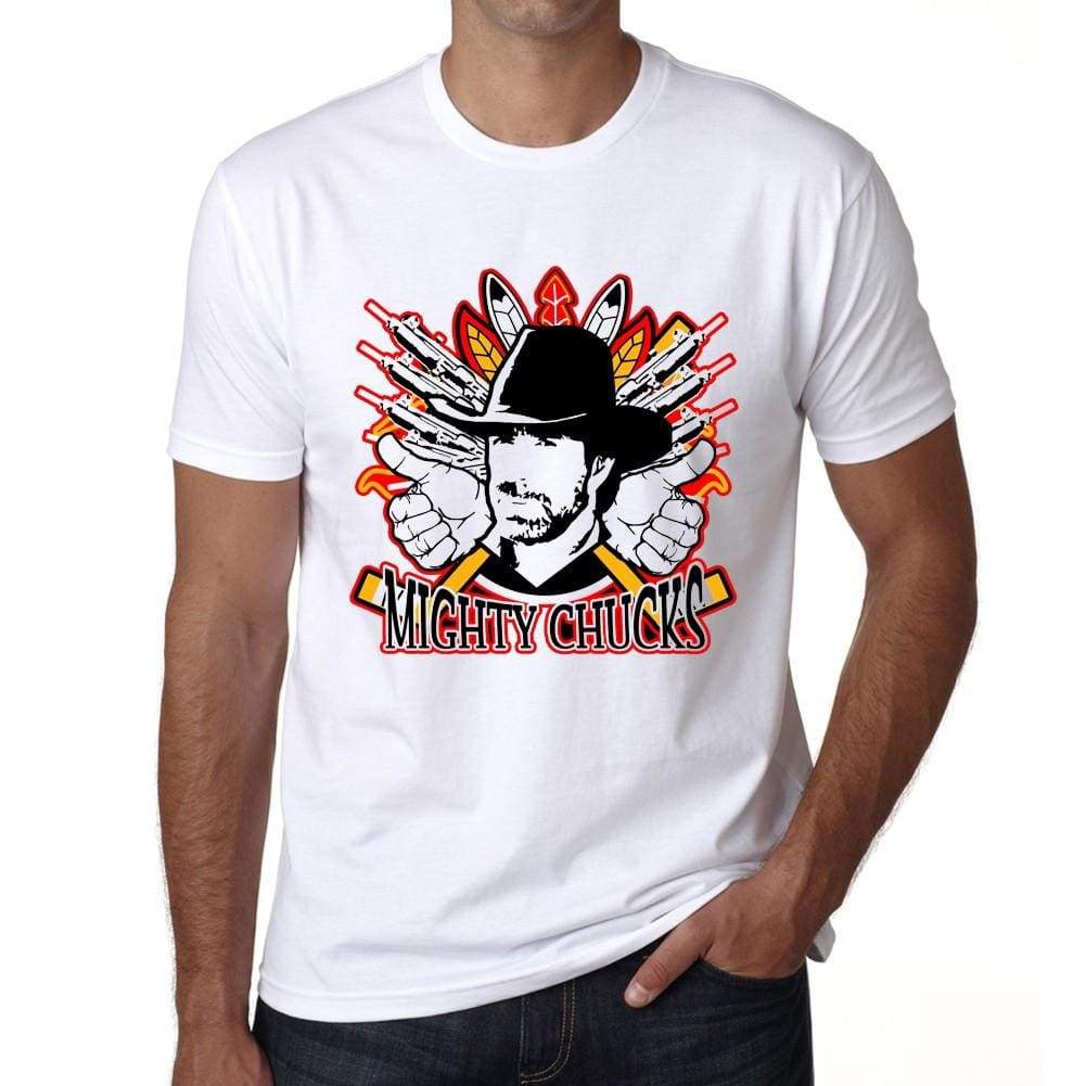 Chuck Norris Mighty Chucks White Mens White Tee 100% Cotton 00217