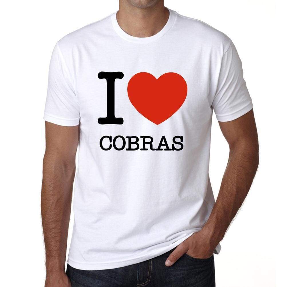 Cobras Mens Short Sleeve Round Neck T-Shirt - White / S - Casual