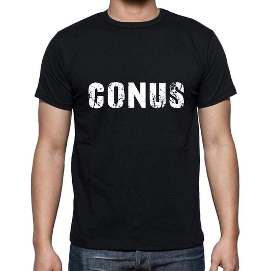 Conus Mens Short Sleeve Round Neck T-Shirt 5 Letters Black Word 00006 - Casual