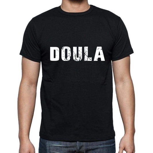 Doula Mens Short Sleeve Round Neck T-Shirt 5 Letters Black Word 00006 - Casual