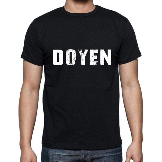 Doyen Mens Short Sleeve Round Neck T-Shirt 5 Letters Black Word 00006 - Casual