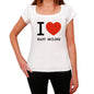 East Moline I Love Citys White Womens Short Sleeve Round Neck T-Shirt 00012 - White / Xs - Casual