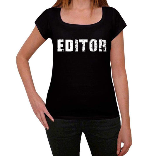 Editor Womens T Shirt Black Birthday Gift 00547 - Black / Xs - Casual