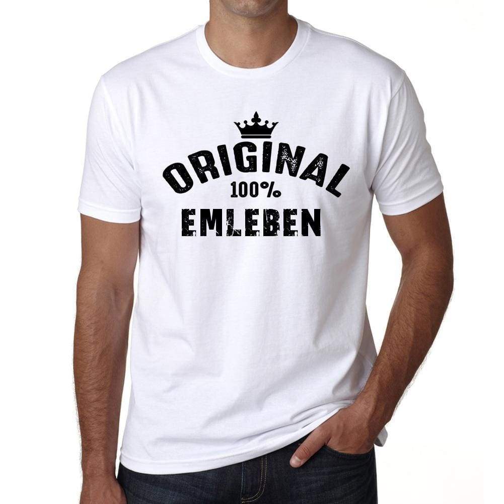 Emleben 100% German City White Mens Short Sleeve Round Neck T-Shirt 00001 - Casual