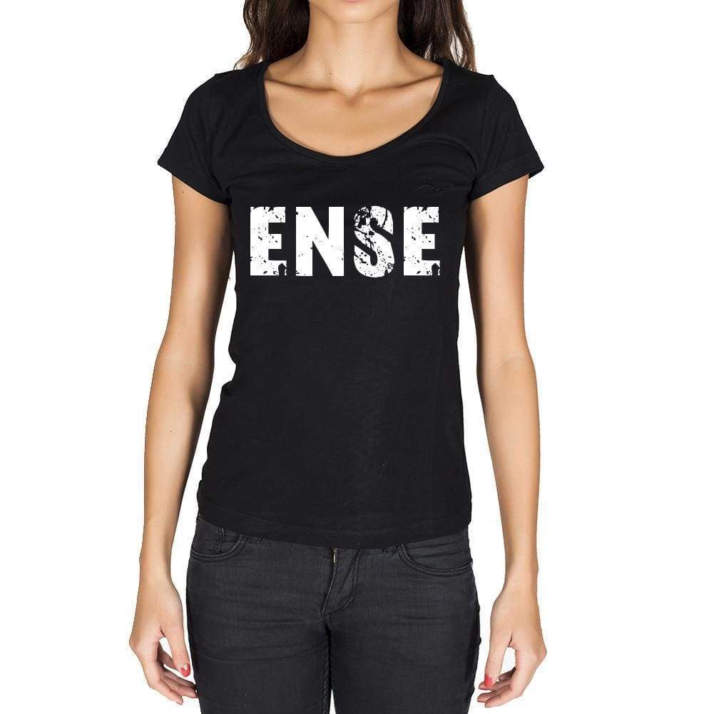 Ense German Cities Black Womens Short Sleeve Round Neck T-Shirt 00002 - Casual