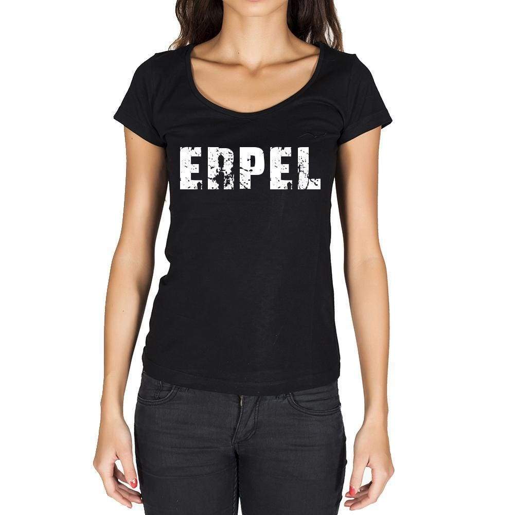 Erpel German Cities Black Womens Short Sleeve Round Neck T-Shirt 00002 - Casual