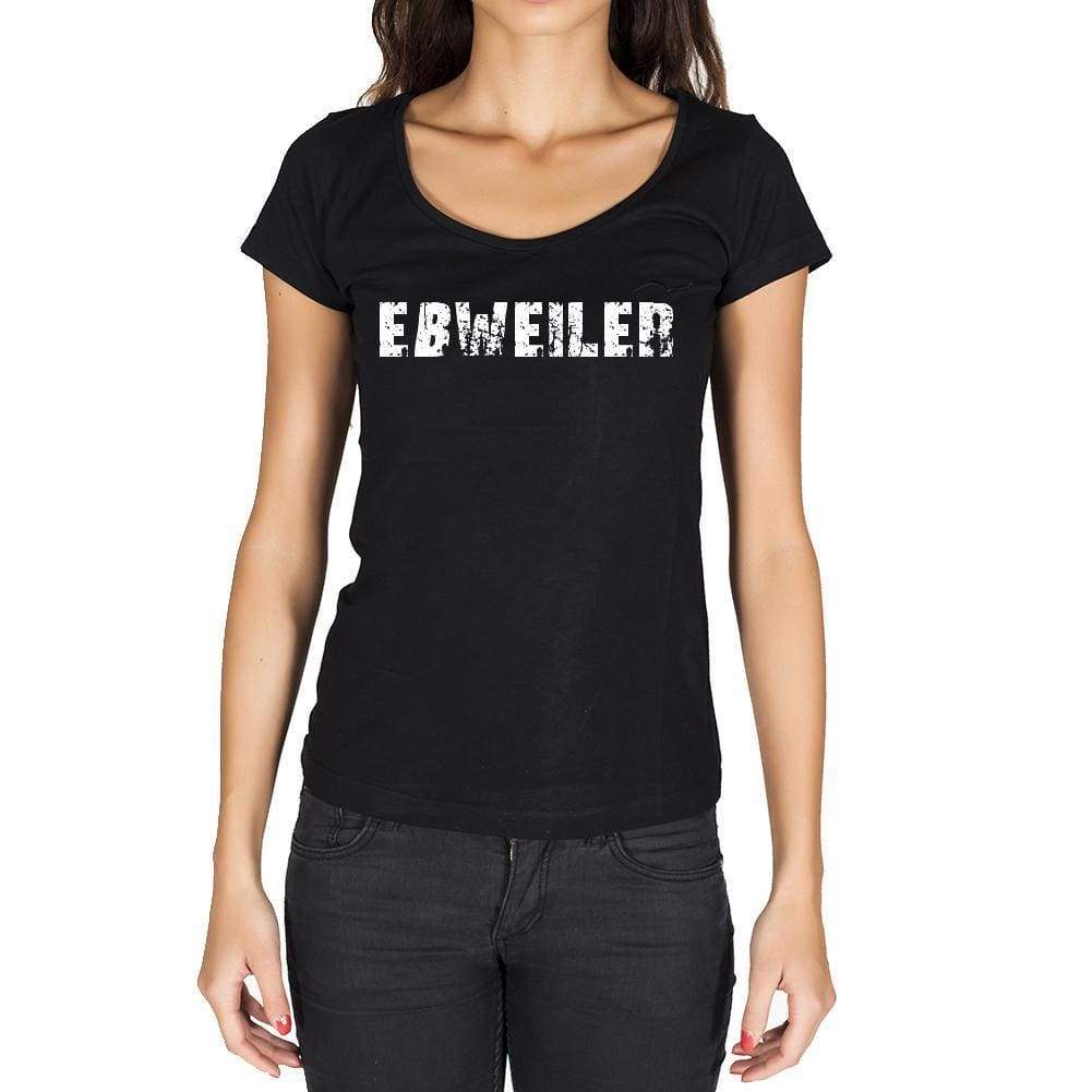 Eßweiler German Cities Black Womens Short Sleeve Round Neck T-Shirt 00002 - Casual
