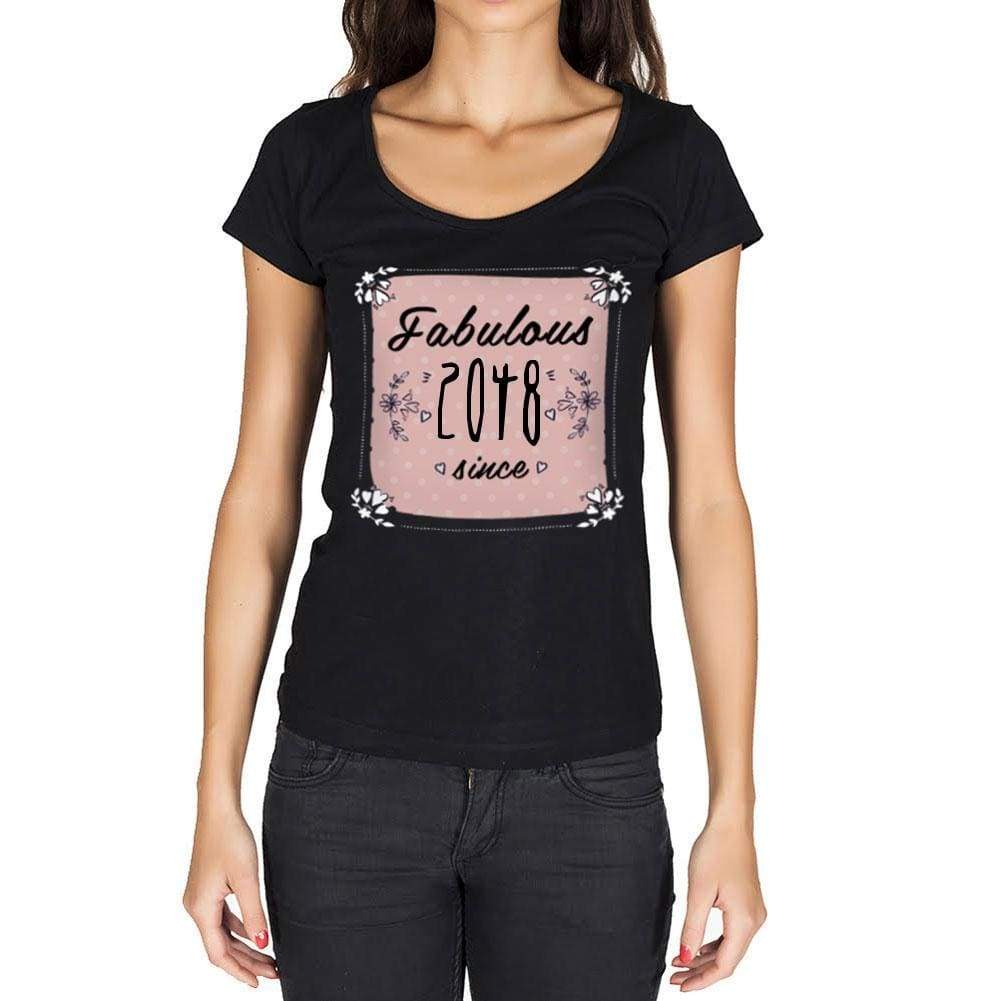 Fabulous Since 2048 Womens T-Shirt Black Birthday Gift 00434 - Black / Xs - Casual