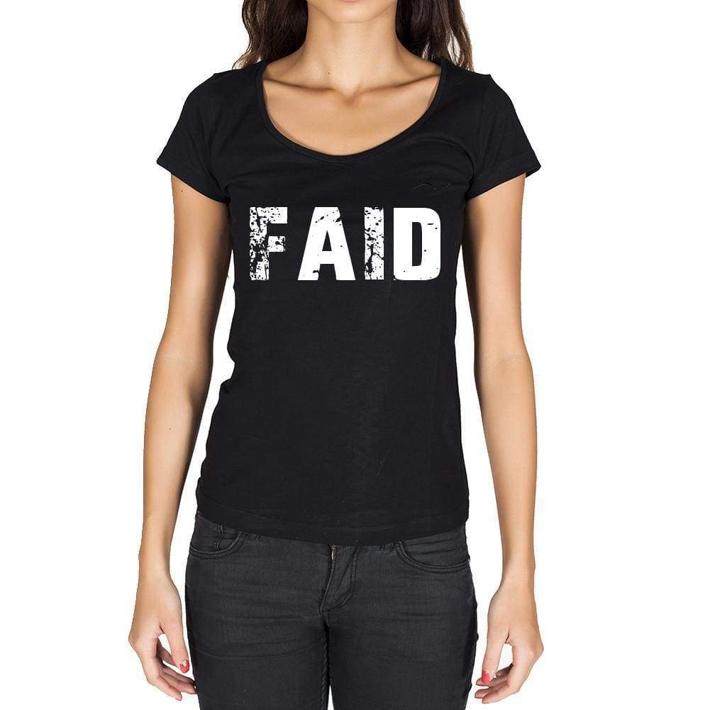 Faid German Cities Black Womens Short Sleeve Round Neck T-Shirt 00002 - Casual