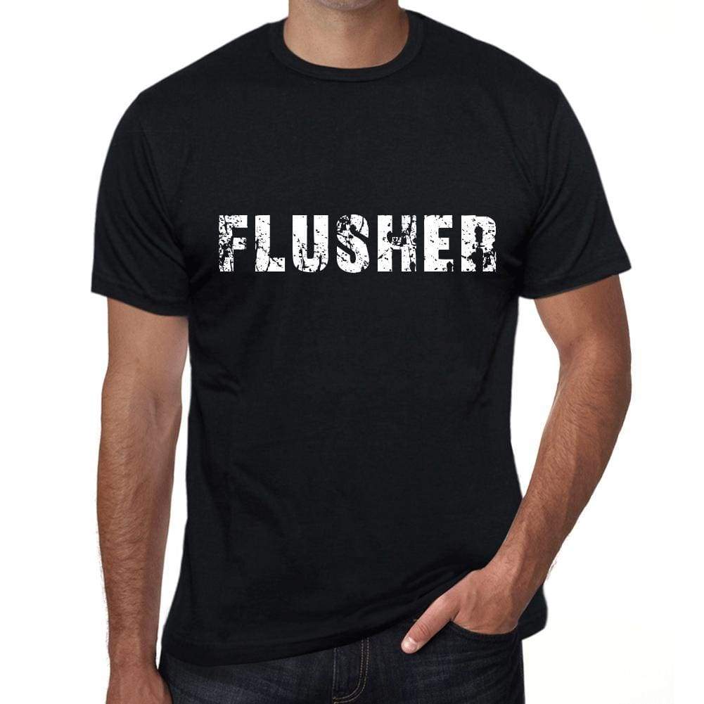 flusher Mens Vintage T shirt Black Birthday Gift 00555 - Ultrabasic
