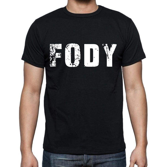 Fody Mens Short Sleeve Round Neck T-Shirt 4 Letters Black - Casual