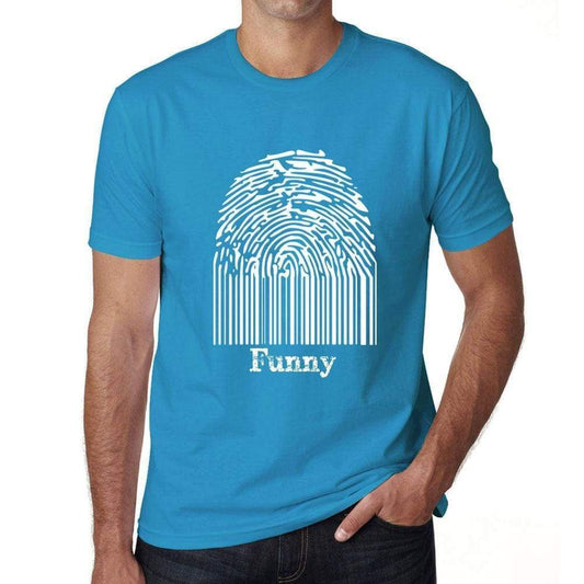 Funny Fingerprint Blue Mens Short Sleeve Round Neck T-Shirt Gift T-Shirt 00311 - Blue / S - Casual