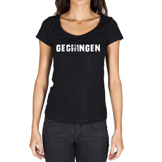 Gechingen German Cities Black Womens Short Sleeve Round Neck T-Shirt 00002 - Casual