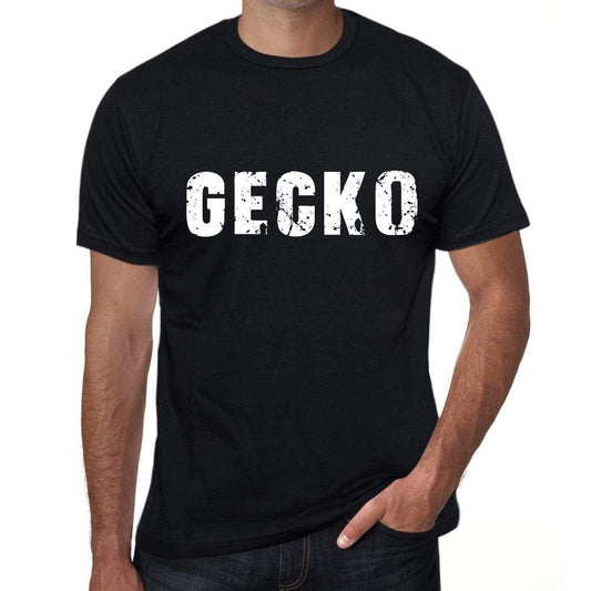 Gecko Mens Retro T Shirt Black Birthday Gift 00553 - Black / Xs - Casual
