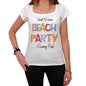 Gusong Reef Beach Party White Womens Short Sleeve Round Neck T-Shirt 00276 - White / Xs - Casual