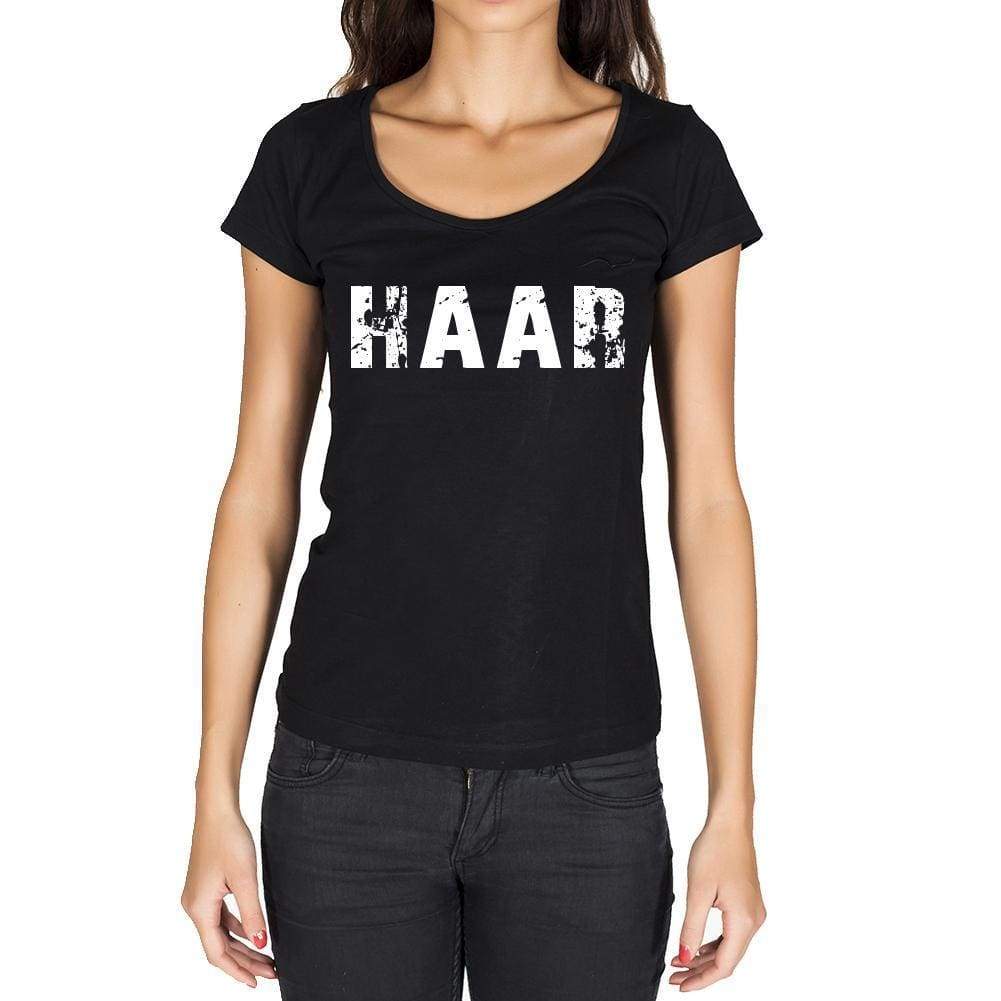 Haar German Cities Black Womens Short Sleeve Round Neck T-Shirt 00002 - Casual