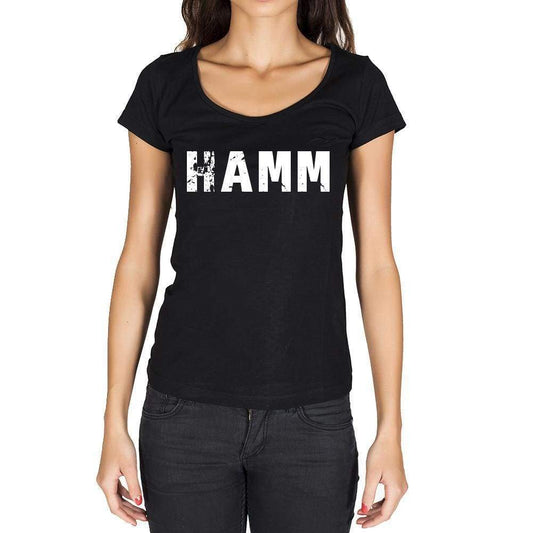 Hamm German Cities Black Womens Short Sleeve Round Neck T-Shirt 00002 - Casual